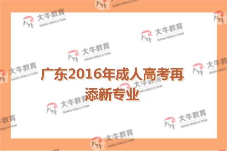 广东2016年成人高考再添新专业