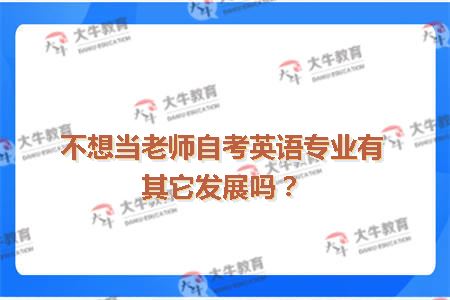 不想当老师自考英语专业有其它发展吗？