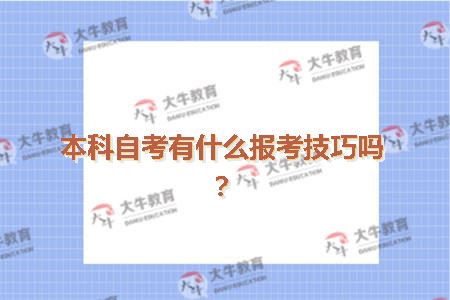 本科自考有什么报考技巧吗？