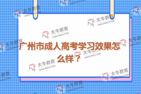 广州市成人高考学习效果怎么样？
