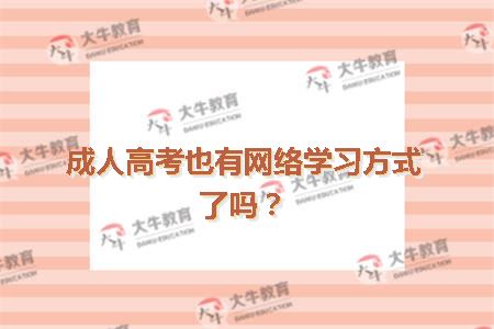 成人高考也有网络学习方式了吗？