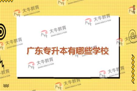 广东专升本有哪些学校