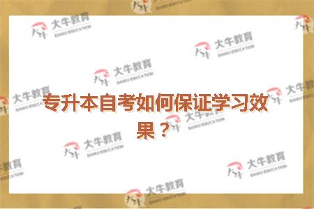 专升本自考如何保证学习效果？