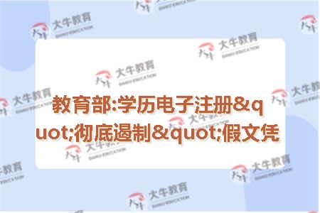 教育部:学历电子注册"彻底遏制"假文凭