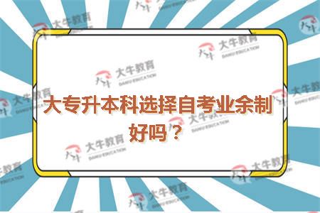 大专升本科选择自考业余制好吗？