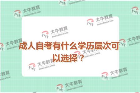 成人自考有什么学历层次可以选择？