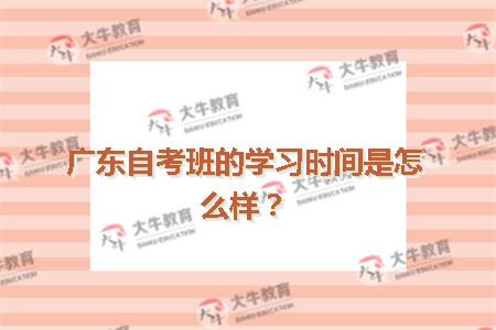 广东自考班的学习时间是怎么样？