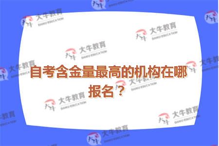 自考含金量最高的机构在哪报名？