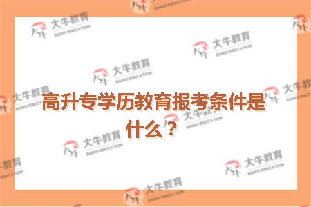 高升专学历教育报考条件是什么？