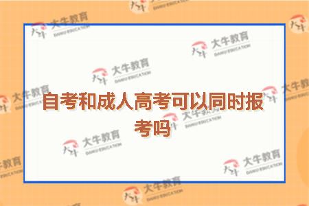 自考和成人高考可以同时报考吗