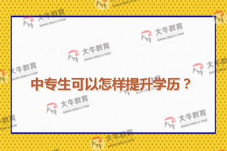中专生可以怎样提升学历？