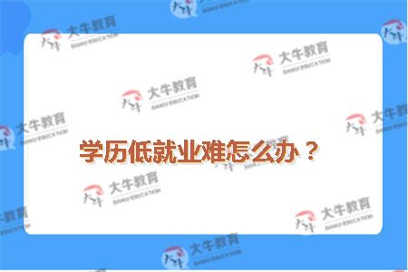 学历低就业难怎么办？