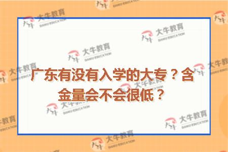 广东有没有入学的大专？含金量会不会很低