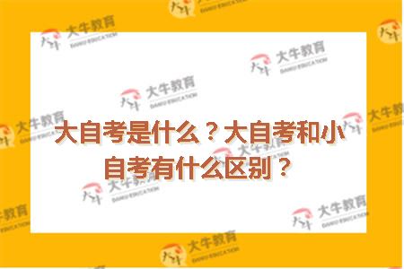 大自考是什么？大自考和小自考有什么区别？