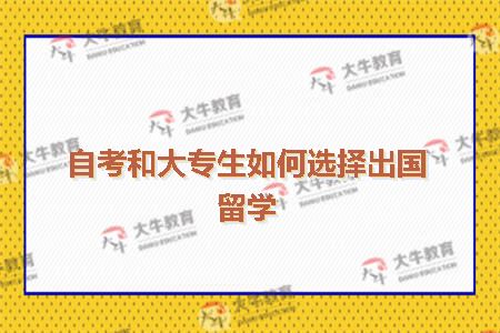 自考和大专生如何选择出国留学