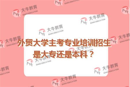 广东外语外贸大学主考专业培训招生是大专还是本科？