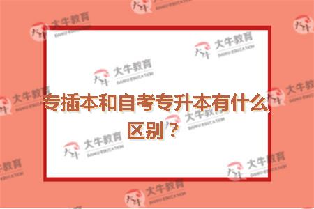 专插本和自考专升本有什么区别？