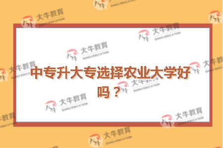 中专升大专选择农业大学好吗？