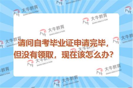 请问自考毕业证申请完毕，但没有领取，现在该怎么办？