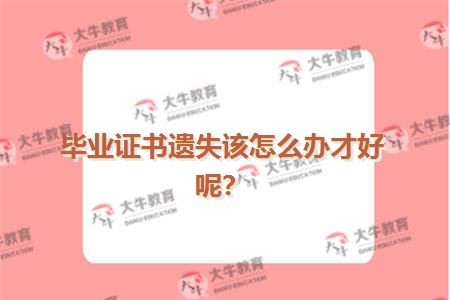 毕业证书遗失该怎么办才好呢？