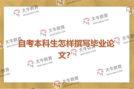 自考本科生怎样撰写毕业论文？