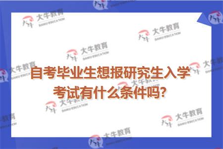 自考毕业生想报研究生入学考试有什么条件吗?