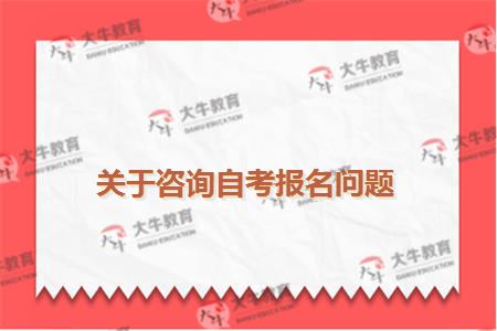 关于咨询自考报名问题