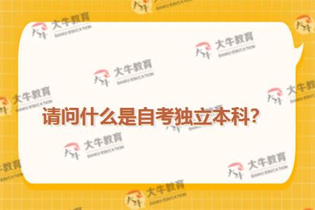 请问什么是自考独立本科？