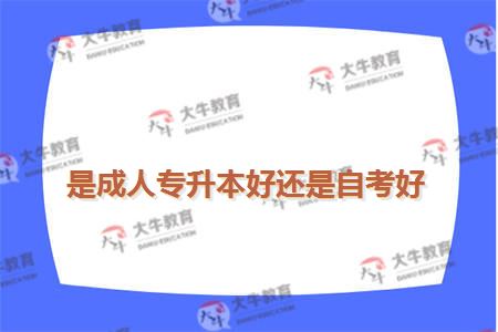 是成人专升本好还是自考好