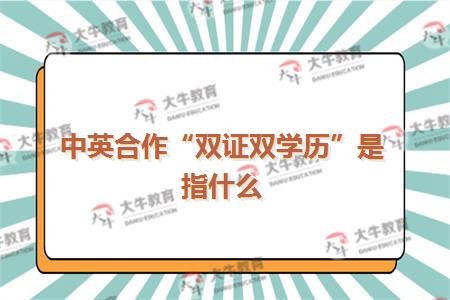 中英合作“双证双学历”是指什么
