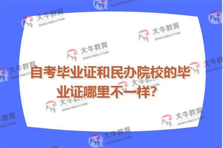 自考毕业证和民办院校的毕业证哪里不一样？