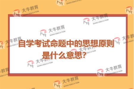 自学考试命题中的思想原则是什么意思？