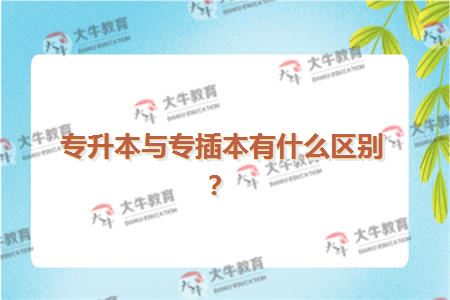 专升本与专插本有什么区别？